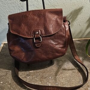 Classic Brown Leather Satchel